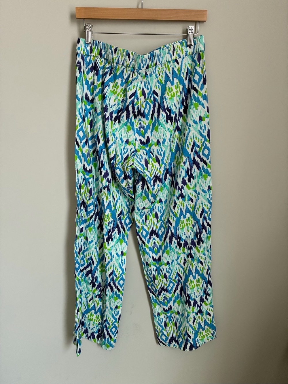 Soft Surroundings Linen Blend Blue Green Wide Leg Pants Size Medium - Picture 5 of 7